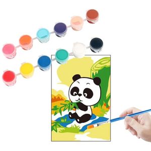 6/12 Kleuren Acrylverf Pigment Set Voor Kleding Textiel Stof Hand Geschilderde Muur Gips Schilderij Tekening Voor Kids