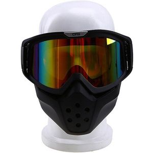 Oculos Motocross Goggles Skate Ski Bril Unisex Fietsen Goggles Cafe Racer Mond Filter Voor Open Gezicht Motorfiets Half Helmen