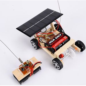 Rctown Houten Diy Zonne-energie Rc Auto Puzzel Montage Wetenschap Voertuig Speelgoed Set Voor Kinderen