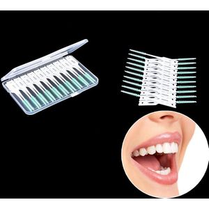 Zachte Siliconen Dental Floss Rager Wegwerp Tanden Stick Tandenstokers Floss Tooth Pick Oral Care Borstel 40 Stks/pak