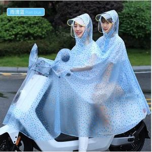 Modieuze regenjas dubbele elektrische motorfiets cover volwassen batterij auto waterdichte batch Waterdichte Poncho Wandelen Tour Regenjas