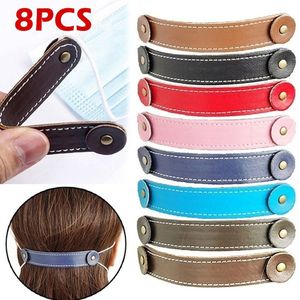 8Pcs Lederen Masker Haak Niet Strak Oren Masker Uitbreiding Strap Lanyard Verstelbare Mascarillas Mode Маска Для Лица