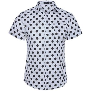 Heren Regular Fit Stipdruk Korte Mouwen Button Down Shirt Frontpocket 100% Katoen Beach Party shirts Aloha