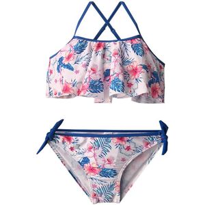 Meisje Badpak Kids Bloemen Grote Meisje Bikini Set 2 Stuk Kinderen Badmode Falbala Meisje Zwemmen Badpak Kind Zwemmen dragen