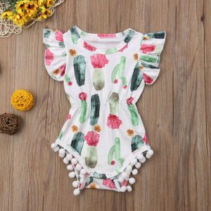 Baby Meisjes Romper Baby Kwastje Jumpsuit Babys Cactus Kleding Pasgeboren Sunsuit Outfit