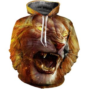 Brand Leeuw 3D Gedrukt Grappige Lange Mouwen Mannen/Vrouwen Tops Herfst Kleding Mannen Casual Trui Hoodies streetwear