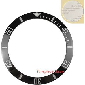 38Mm Hq Zwart Zilver Afdrukken Keramische Bezel Insert Sub Stijl Heren Horloge Blue Lume Pip