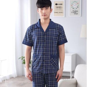 Zomer Mannelijke Korte Mouw Broek Katoenen Pyjama Pak Lente Mannen Grote Werven Sleep Leisure Trainingspak Homewear Pyjama Sets