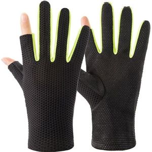 1 Paar Antislip Vissen Handschoenen Touchscreen 2 Cut Vingers Flexibele Uv Bescherming Zon Handschoenen Mannen Vrouwen Ademend Voor fietsen