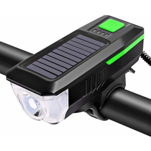 Solar Usb Oplaadbare Fiets Hoorn Licht Koplamp Opladen Nacht Rijden Glare Mountainbike Zaklamp Fietsen Apparatuur