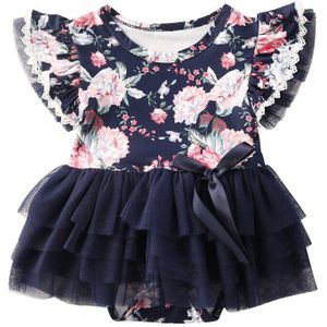 Peuter Kinderen Zomer Kleding Baby Meisje Kant Tutu Romper Jumpsuit Baby Meisje Bloemen Bodysuit Sunsuit Outfits