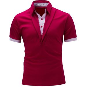 ZOGAA Heren Polo Shirt Heren Business Casual Pure Kleur Polo Shirt Korte Mouw Knop Katoen Revers Polo tops