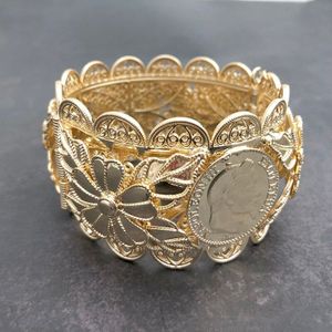 Vintage Hollow Bloem Bangle Indian Manchet Armband Plus Size Voor Vrouwen Marokkaanse Traditionele Bruiloft Sieraden