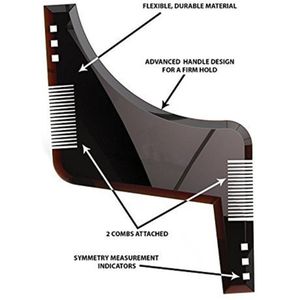 5 In 1 Mannen Baard Vormgeven Styling Sjabloon Kam Draaibaar Mannen Baarden Kammen Schoonheid Tool Voor Haar Baard Trimmen snor Kam
