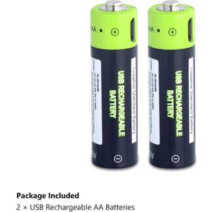 Aa Batterij 1.5V Lithium 1700Mah Aa Usb Li-Ion Batterij 1.85Wh Li-Polymeer Met Usb Oplaadbare + Usb kabel Charger Kit Voor Klokken