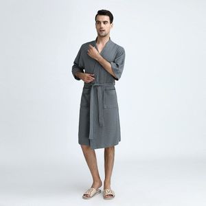 Mannen Katoen Nachtkleding Zomer Casual Robe Gown Kimono Badjas Half Sleeve Nachtjapon Losse Thuis Kleren Mannelijke Nachtkleding M Xl