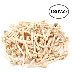 100Pcs Houten Honing Dipper Sticks Mini Honing Lepel Stok Honing Roerstaafje Voor Koffie Jam Bruiloft Gunsten