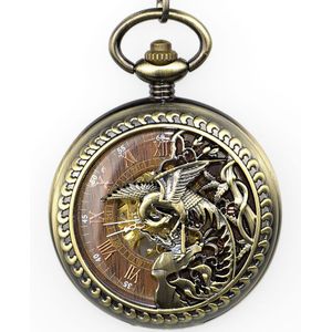 Brons Houten Dial Mechanisch Zakhorloge Mens Beweging Pocket Romeinse Cijfer Prachtige Horloge Met Box Voor Man Vrouwen PJX1333