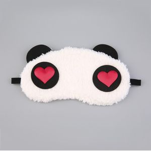 1Pc Zwarte Cartoon Panda Ontspannen Ijs Of Warm Kompres Slaapmasker Masker Bandage Op Ogen Voor Slapen Slaapmasker