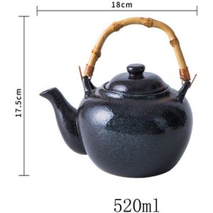 Chanshova 520 Ml Chinese Stijl Creatieve Retro Handgemaakte Bamboe Handvat Kleur Glazuur Keramische Theepot Porselein Thee Pot Voor Thuis H242