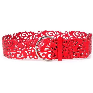 Zacht Leer Hollow Out Print Riem Mode Zelf Tie Brede Riemen Voor Vrouwen Wrap Rond Tailleband Buikband Jurk Broek Riemen