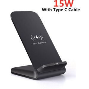 Dcae 15W Qi Wireless Charger Stand Voor Iphone 11 Pro X Xs Max Xr 8 Samsung S10 S9 S8 note 10 9 Usb C Snel Opladen Dock Station