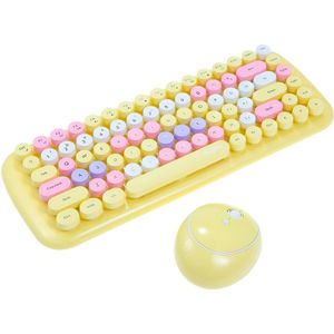 Mofii Candy Toetsenbord Muis Combo 2.4G Draadloze Gemengde Kleur 84 Sleutel Minikeyboard Muis Set Met Ronde Punk Key Caps
