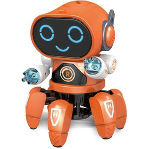 Elektronische Intelligente Zes Klauwen Robot Mechanische Dansen Kleurrijke Zwaailichten Dansmuziek Robot Kinderen Speelgoed