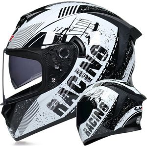 Motorhelm Met Dual Lens Full Face Motor Cafe Racer Spoor Chopper Dirt Bike Mtb Atv Enduro Racing Capacete De moto