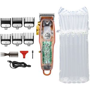 Kemei Tondeuse Voor Mannen Oplaadbare Draadloze Professionele Transparante Cover Tondeuse Voor Kappers En Stylisten