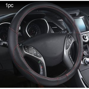 Auto-Styling Stuurhoes Koolstofvezel Lederen 37-38 Cm Cars Wheel Covers Anti Slip Ademend Universele auto Accessoires