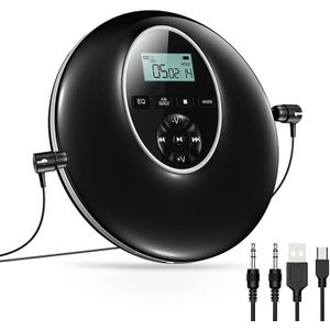 Draagbare Cd-speler Shockproof Hifi Muziekspeler Met Oortelefoon Reproductor Cd Lecteur Walkman Speler Voor Auto