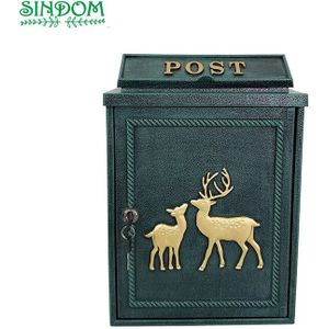 SDMB-19 Deer - Brievenbus - Brons - Aan de Muur Bevestigd - Aluminium