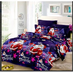 4 Stks/set Kerst Gedrukt Beddengoed Set Dekbedovertrek Laken Kussenslopen Queen Size Sprei Beddengoed Kerst Decoratie