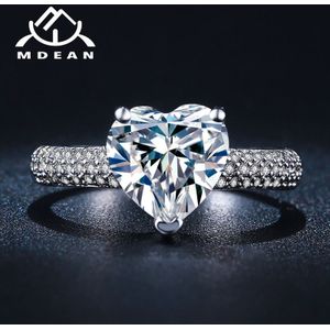 MDEAN Grote Hart Trouwringen Voor Vrouwen Wit Goud Kleur AAA Zirkoon Sieraden Engagement Bijoux Accessoires Size 5 6 7 8 9 MSR048