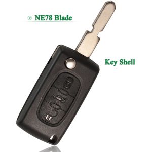 Bilchave 3 Knoppen Flip Afstandsbediening Smart Autosleutel Shell Case Vervangingen Voor Peugeot 406 607 Met NE78 Blade