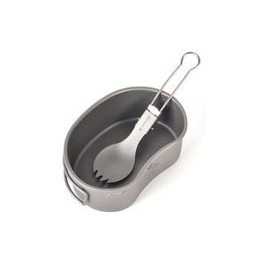 Yfashion Outdoor Camping Servies Puur Titanium Legering Vork Lepel Licht Lepel Diner Vork Lepel Ultralight Pure Titanium Spork