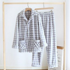 Winter Dikke Flanel Mannen Pyjama Sets Thermische Thuis Kleding Warm Tops + Bottoms Mannelijke Homewear Broek Plus Size Fluwelen Nachtkleding