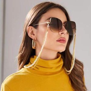 Mode Eenvoudige Multi-Layer Parel Glazen Ketting Zonnebril Accessoires Luxe Kraal Eyewear Chain Chic Vrouwen Bril Touw