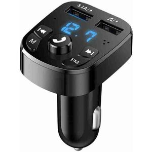 1Pc Bluetooth-Compatibel Fm-zender Auto Speler Kit Card Autolader Quick 3.0 Dual Usb Voltmeter Aux 12V 24V Auto Zender
