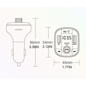50LC Kleurrijke Verlichting Handsfree Bellen Auto Mp3 Speler Snel Opladen Bluetooth Adapter Oplaadbare Dual Usb-poorten Kit