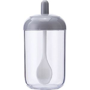 1Pcs Keuken Suikerpot Zout Pot Peper Opslag Jar Fles Kruiden Container Plastic Kruiderij Spice Houder Met Lepel Deksel