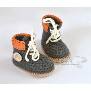 Qyflyxue Baby Wandelschoenen, Wol Hand Geweven Laarzen, Pure Handgemaakte Lace Up Baby Casual Schoenen