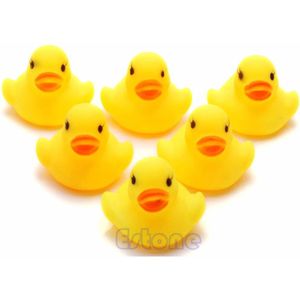 Lot 10 Stuks Geel Baby Kinderen Bad Speelgoed Leuke Rubber Piepende Eend Ducky