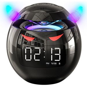 Bluetooth Speaker Audio Met Led Digitale Wekker Muziekspeler Draadloze Bolvorm Klok Speaker Mini Speaker Wekker