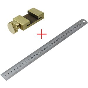 Stalen Liniaal Markering Gauge Messing Positionering Blok T-Type Hoek Lijn Kraspen Locator Voor Diy Timmerwerk Kraspen Meetinstrumenten