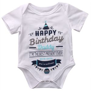Pudcoco Korte Mouw O-hals Trui Mode Zomer Pasgeboren Baby Baby Meisje Jongen Romper Jumpsuit Verjaardagsfeestje Clothes3-18M