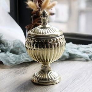 Plating - Zilver - Glas Opslag Jar - Thuis Sieraden Cosmetische Opbergdoos