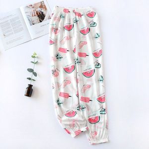 Leggings Vrouwen Slapen Broek Zomer Mosquito Proof Pyjamabroek Losse Viscose Print Elastische Taille Satijn Slaap Bodems