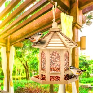 Outdoor Opknoping Vogelvoeder Huis Zaden Eten Dispenser Container met Hang Touw voor Tuin Park Outdoor Feeding Tool
